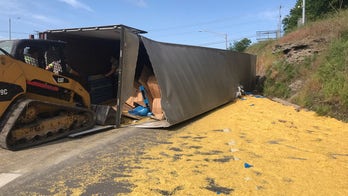 Truck carrying 43,000 pounds of mac and cheese overturns on Nashville highway