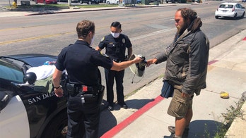 San Diego cops meet homeless man with torn shorts, buy him new clothes