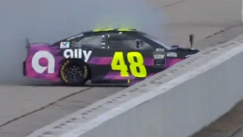 Jimmie Johnson crashes out of the lead at NASCAR Darlington race