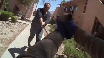 Las Vegas police release video of sword-wielding man charging officers before fatal shooting
