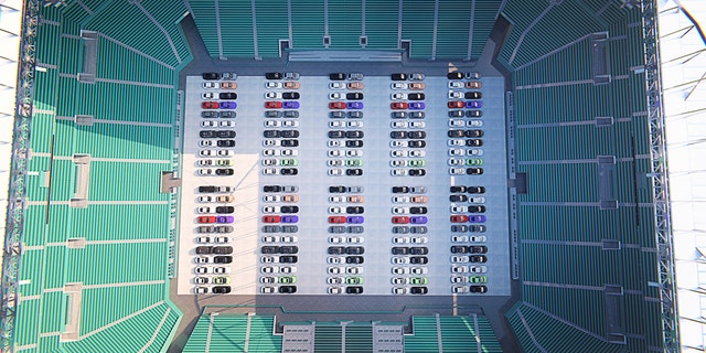 Cars will be lined up inside Hard Rock Stadium. (Courtesy Miami Dolphins)