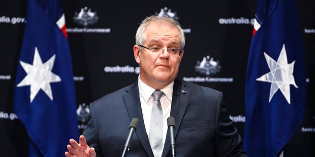 Australian Prime Minister Scott Morrison speaks to the media during a press conference at Parliament House in Canberra, Friday, May 1, 2020. Morrison stands firm on his call for an independent inquiry into the coronavirus and denied any motivation other than to prevent such a pandemic happening again.