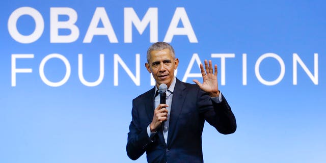 FILE - This Dec. 13, 2019 file photo shows former President Barack Obama speaking at the Gathering of Rising Leaders in the Asia Pacific, organized by the Obama Foundation in Kuala Lumpur, Malaysia. (AP Photo/Vincent Thian, File)