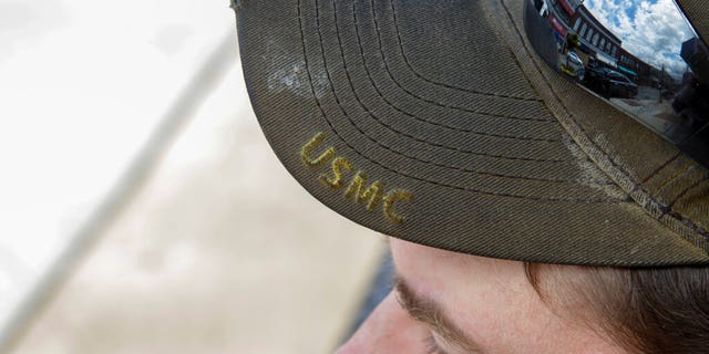 FILE: A photo showing a hat of U.S. Marine Corps veteran Chad Sneary in Mooresville, N.C.
