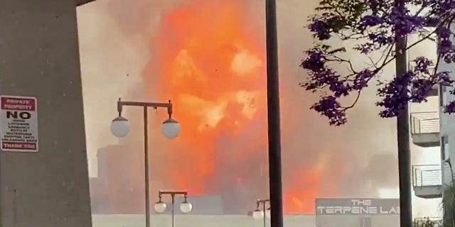 Los Angeles fire, explosion leave at least 11 firefighters injured, all expected to survive: LAFD 3 In this screen grab from video provided by Sean Miura, flames from an explosion are seen Saturday, May 16, 2020, in Los Angeles. (Associated Press)