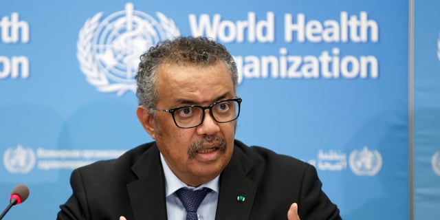 Tedros Adhanom Ghebreyesus, Director-General of the World Health Organization (WHO), addresses a press conference about the update on COVID-19 at the World Health Organization headquarters in Geneva, Switzerland on Feb. 24, 2020. The European Union is calling for an independent evaluation of the World Health Organization’s response to the coronavirus pandemic, “to review experience gained and lessons learned.” (Salvatore Di Nolfi/Keystone via AP, File)
