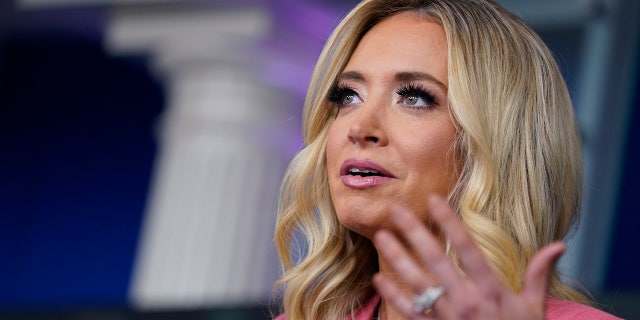 White House press secretary Kayleigh McEnany speaks during a press briefing at the White House, Wednesday, May 20, 2020, in Washington. (AP Photo/Evan Vucci)