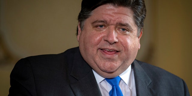 Illinois Gov. JB Pritzker answers questions from the media during his daily press briefing on the COVID-19 pandemic from his office at the Illinois State Capitol, May 22, in Springfield, Ill. (Justin L. Fowler/The State Journal-Register via AP, Pool)