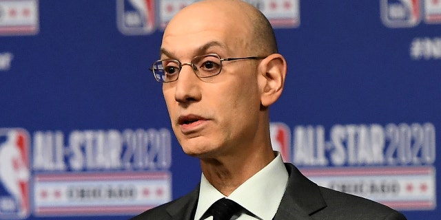 CHICAGO, ILLINOIS - FEBRUARY 15: NBA Commissioner Adam Silver speaks to the media during a press conference at the United Center on February 15, 2020 in Chicago, Illinois.