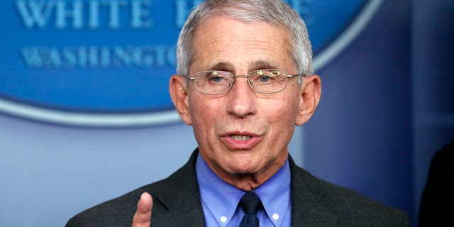 Dr. Anthony Fauci, director of the National Institute of Allergy and Infectious Diseases, speaks about the coronavirus in the James Brady Press Briefing Room of the White House, Tuesday, April 7, 2020, in Washington. (AP Photo/Alex Brandon)