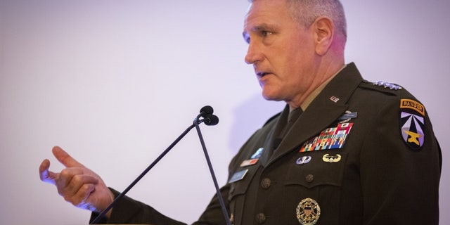 Gen. John M. Murray, Army Futures Command, Commanding General speaks at the International Armored Vehicles USA conference in Austin, Texas, June 25, 2019 - file photo.