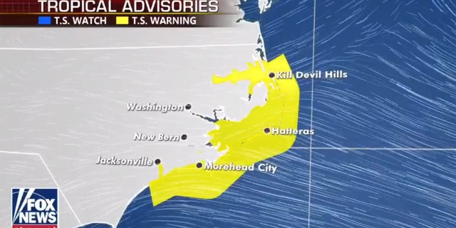 Tropical storm warnings are now in place in North Carolina before Tropical Storm Arthur gives a close pass.