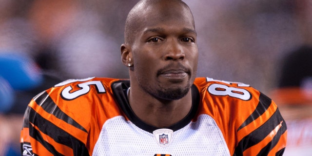 Cincinnati Bengals' Chad Ochocinco sits on the bench during a game against the New York Jets on November 25, 2010 at New Meadowlands Stadium in East Rutherford, NJ.