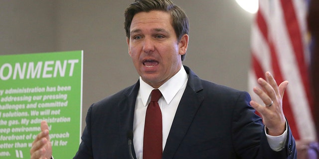 FILE - In this Oct. 29, 2019, file photo, Gov. Ron DeSantis speaks at a news conference on in Tallahassee, Fla. A federal judge has ruled that the Florida law requiring felons to pay legal fees as part of their sentences before regaining the vote is unconstitutional for those unable to pay, or unable to find out how much they owe. U.S. District Court Judge Robert Hinkle has acknowledged he is unlikely to have the last word, expecting the administration of Republican Gov. DeSantis to launch an appeal. (AP Photo/Steve Cannon, File)