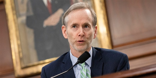 Dr. Tom Inglesby, Director of the Bloomberg School of Public Health at the Johns Hopkins Center for Health Security, speaks during a briefing on the developments of the novel coronavirus, also known as COVID-19, from medical and research staff from Johns Hopkins University on Capitol Hill on March 6, 2020 in Washington, D.C. (Photo by Samuel Corum/Getty Images)