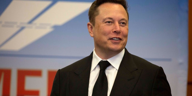Elon Musk, founder and CEO of SpaceX, participates in a press conference at the Kennedy Space Center on May 27, 2020 in Cape Canaveral, Florida.