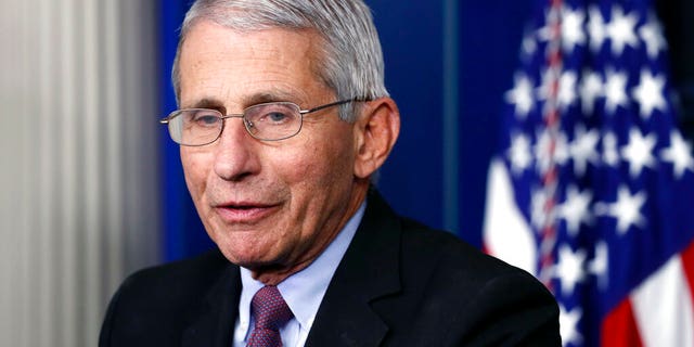 FILE - In this April 22, 2020, file photo, Dr. Anthony Fauci, director of the National Institute of Allergy and Infectious Diseases, speaks about the new coronavirus in the James Brady Press Briefing Room of the White House, in Washington. A Senate hearing on reopening workplaces and schools safely is turning into a teaching moment on the fickle nature of the coronavirus outbreak. Senior health officials, including Fauci, scheduled to testify in person before the Health, Education, Labor and Pensions committee on Tuesday, May 12 will instead appear via video link. (AP Photo/Alex Brandon, File)