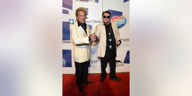 Siegfried Fischbacher and Roy Horn (R) attend the 19th annual Keep Memory Alive 'Power of Love Gala' benefit for the Cleveland Clinic Lou Ruvo Center for Brain Health honoring Andrea Bocelli and Veronica Bocelli at MGM Grand Garden Arena on June 13, 2015 in Las Vegas, Nevada.