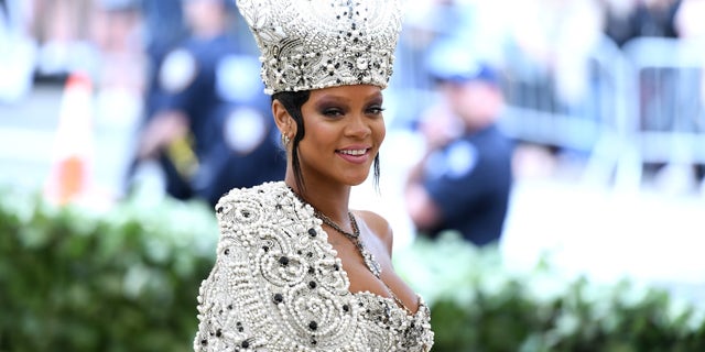 Recording artist Rihanna attends the Heavenly Bodies: Fashion & The Catholic Imagination Costume Institute Gala at The Metropolitan Museum of Art on May 7, 2018