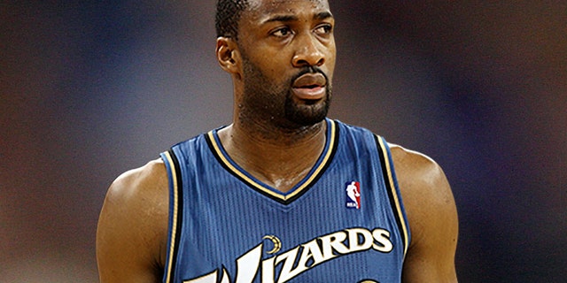December 08, 2010: #9 Gilbert Arenas of the Washington Wizards watches on during free throws vs. the Sacramento Kings. The Kings beat the Wizards 116-91 at Arco Arena in Sacramento, California.