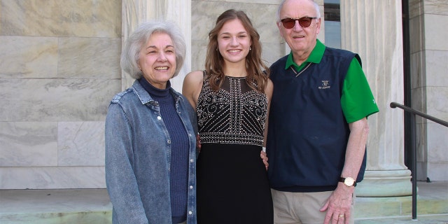 Caroline Jarrell and her grandparents, Dennis and Linda Pawlecki. (Courtesy of the Jarrell family)