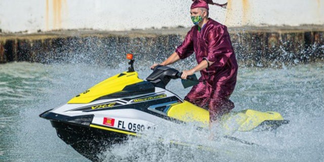 Somerset Island Prep held a Jet Ski Graduation ceremony for its 11 graduating seniors Tuesday in Key West, Florida.
