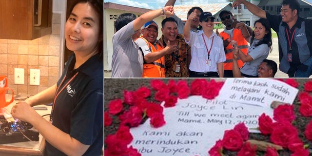 A makeshift memorial was set up for Joyce Lin, a missionary with Mission Aviation Fellowship. She died on Tuesday in a plane crash delivering supplies to a remote village.