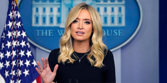 White House press secretary Kayleigh McEnany speaks during a press briefing at the White House, Tuesday, May 26, 2020, in Washington. (AP Photo/Evan Vucci)
