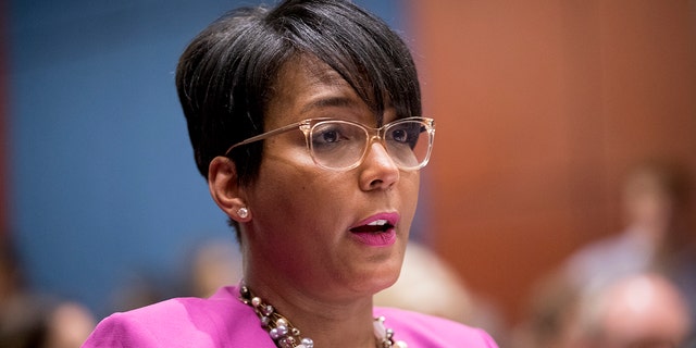 Then-Atlanta Mayor Keisha Lance Bottoms speaks during a Senate Democrats' Special Committee on the Climate Crisis on Capitol Hill, July 17, 2019. (AP Photo/Andrew Harnik, File)