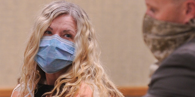 Lori Vallow appears in court for her second bond reduction hearing at the Madison County Magistrate Court in Rexburg, Idaho on Friday, May 1, 2020. Vallow's bond reduction request was denied by Judge Michelle Mallard. (John Roark/The Idaho Post-Register via AP)