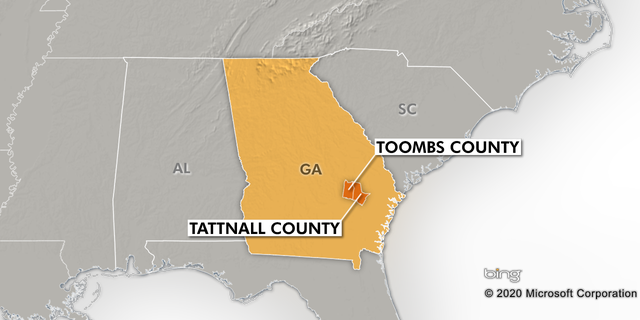 Map showing the two southeastern counties that have been invaded by Tegu lizards