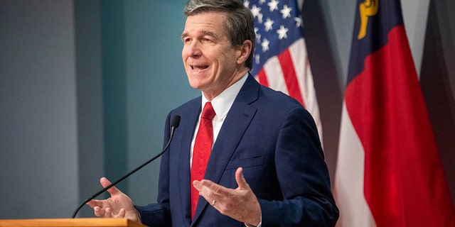 Gov. Roy Cooper speaks during a briefing on North Carolina's coronavirus pandemic response Tuesday, May 5, 2020 at the NC Emergency Operations Center in Raleigh.