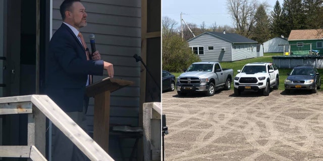 Pastor Samson Ryman, who leads Central Bible Baptist Church in upstate New York, was threatened by the Massena Police Department that he could face a $1,000 fine for violating Gov. Cuomo's stay-at-home orders.