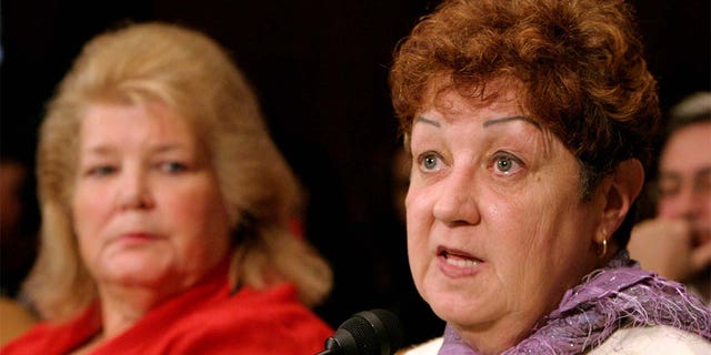 Norma McCorvey, the "Roe" in the Roe v. Wade Supreme Court Case, testifies before the Senate Judiciary Committee along with Sandra Cano of Atlanta, Georgia, the "Doe" in the Doe v. Bolton Supreme Court case in 2005.(REUTERS/Shaun Heasley)