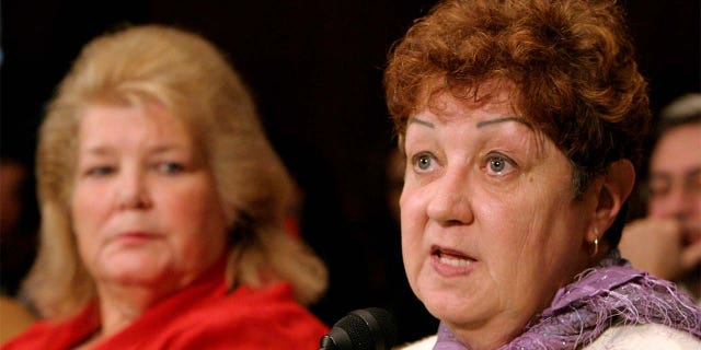 Norma McCorvey, the "Roe" in the Roe v. Wade Supreme Court Case, testifies before the Senate Judiciary Committee along with Sandra Cano of Atlanta, Georgia, the "Doe" in the Doe v. Bolton Supreme Court case in 2005.(REUTERS/Shaun Heasley)