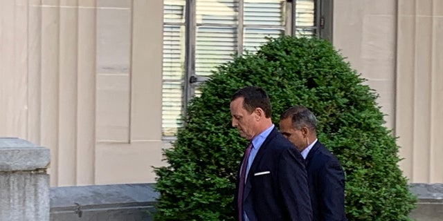 Acting Director of National Intelligence Ric Grenell enters the Justice Department in Washington on May 7. (Jake Gibson, Fox News)