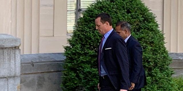 Acting Director of National Intelligence Ric Grenell enters the Justice Department in Washington on May 7. (Jake Gibson, Fox News)