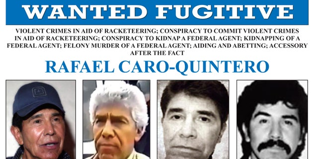 Rafael Caro-Quintero, the notorious underworld figure who is on the FBI’s most-wanted list for the murder of DEA Special Agent Enrique Camarena in 1985, is claiming he has no money, is too old to work and has no pension. (FBI/AP)