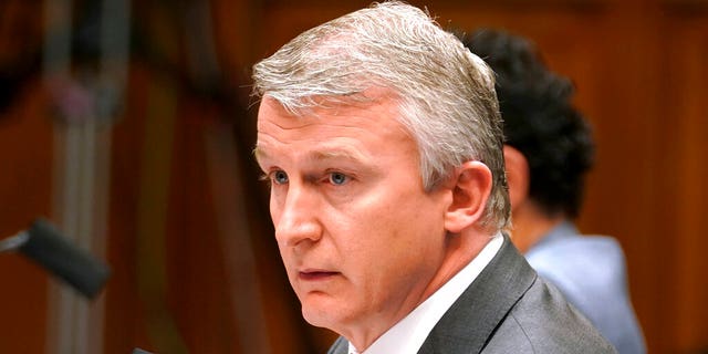 Richard Bright, former director of the Biomedical Advanced Research and Development Authority, testifies during a Health Subcommittee hearing of the House Energy and Commerce Subcommittee, Thursday, May 14, 2020, at Capitol Hill in Washington.  (Greg Nash / Pool via AP)