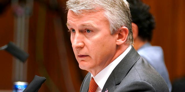 Richard Bright, former director of the Biomedical Advanced Research and Development Authority, testifies during a House Energy and Commerce Subcommittee on Health hearing Thursday, May 14, 2020, on Capitol Hill in Washington. (Greg Nash/Pool via AP)