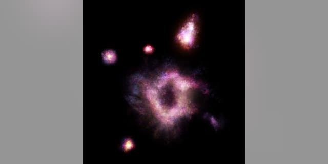An artist’s impression of the ring galaxy. (Credit: James Josephides, Swinburne Astronomy Productions)