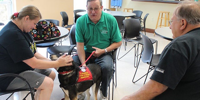 Molly with cancer patients.