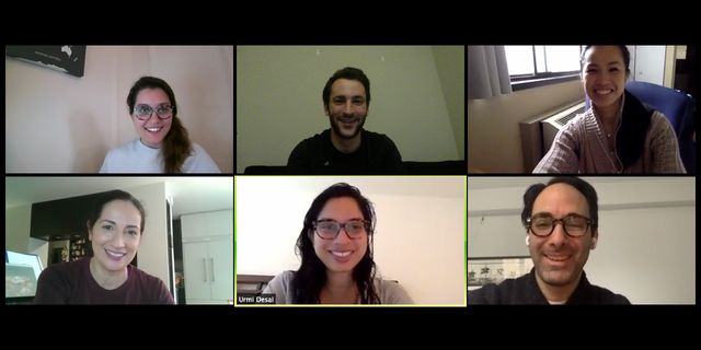 (Top) Faculty Co-Chair Stephanie Grilo, and Student Co-chairs David Edelman and Sarah Soo-Hoo (Bottom) Faculty Co-Chairs Marina Catallozzi, Urmi Desai, Jonathan Amiel