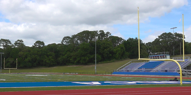 With the spring football season canceled, the stadium at Mount Dora Christian Academy sits empty (Robert Sherman, Fox News)