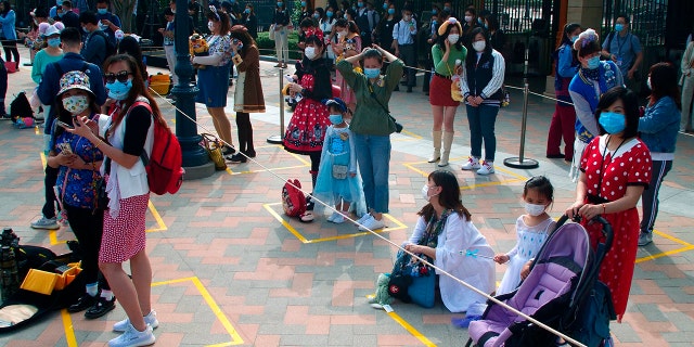 As part of the park's current health and safety protocol, visitors are being instructed on where to wait at entrances to rides, attractions and the park itself.