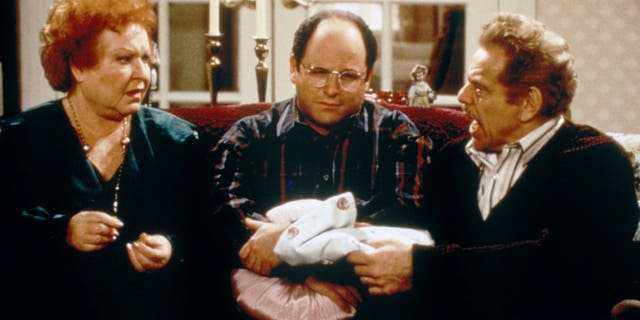 Estelle Harris as Estelle Costanza, Jason Alexander as George Costanza and Jerry Stiller as Frank Costanza in 'Seinfeld.'
