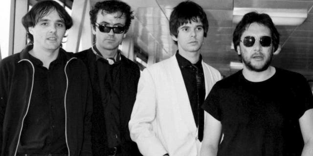 The Stranglers, from left: Dave Greenfield, Hugh Cornwell, Jean-Jacques Burnel and Jet Black. (PA via AP, File)
