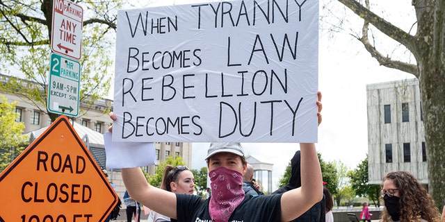 Protests have broken out in states like New Jersey that have yet to give residents a clear date as to when most of its economy will reopen. (Barcroft Media via Getty Images)