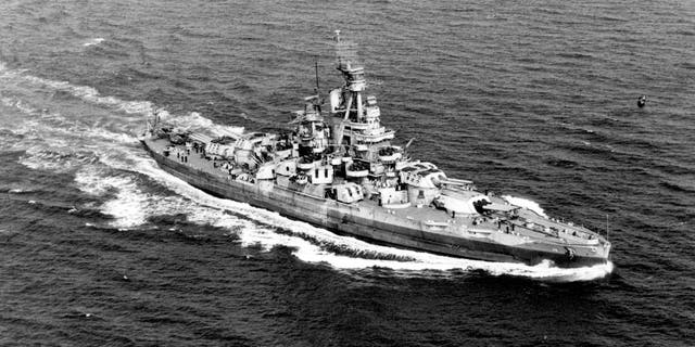 Official U.S. Navy photograph of the USS Nevada (BB-36), now in the collections of the National Archives.