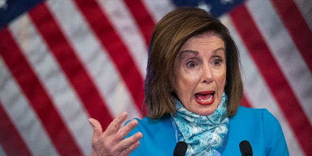 House Speaker Nancy Pelosi of Calif., speaks during a news conference on Capitol Hill, Thursday, May 7, 2020, in Washington. (AP Photo/Manuel Balce Ceneta)